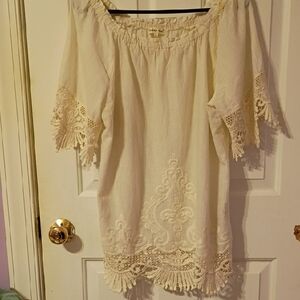 Indigo Soul Cream Textured Top